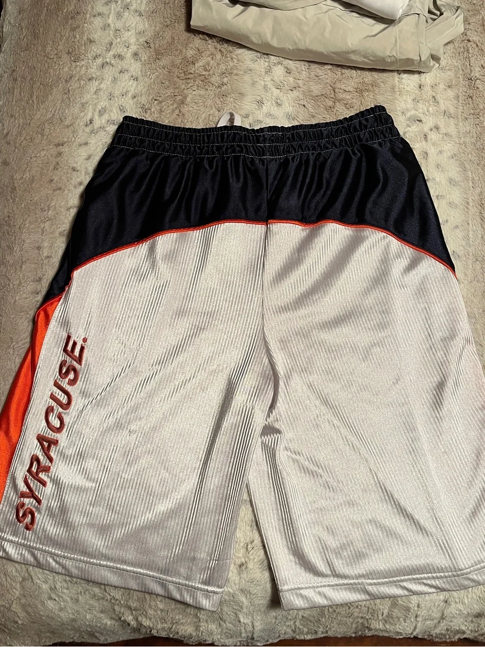 Syracuse Colorblock Athletic Shorts for Men - Orange, Black & White